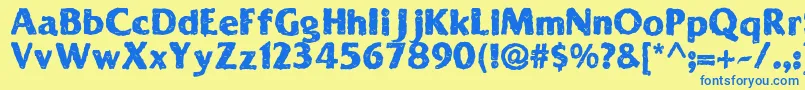 SolidOoky Font – Blue Fonts on Yellow Background