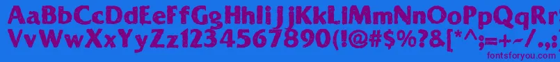 SolidOoky Font – Purple Fonts on Blue Background
