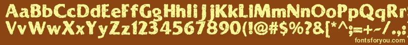 SolidOoky Font – Yellow Fonts on Brown Background