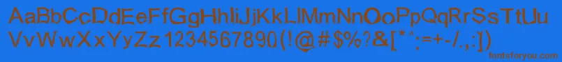 Isogul Font – Brown Fonts on Blue Background