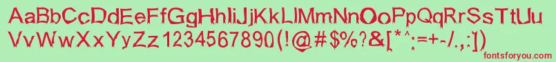Isogul Font – Red Fonts on Green Background