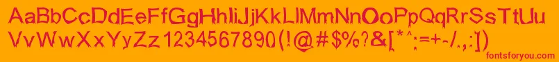 Isogul Font – Red Fonts on Orange Background