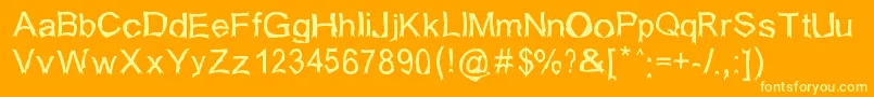 Isogul Font – Yellow Fonts on Orange Background
