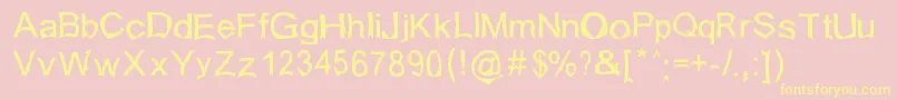 Isogul Font – Yellow Fonts on Pink Background