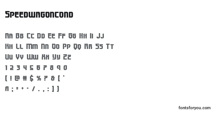 A fonte Speedwagoncond – alfabeto, números, caracteres especiais
