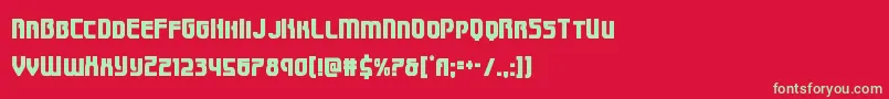 フォントSpeedwagoncond – 赤い背景に緑の文字