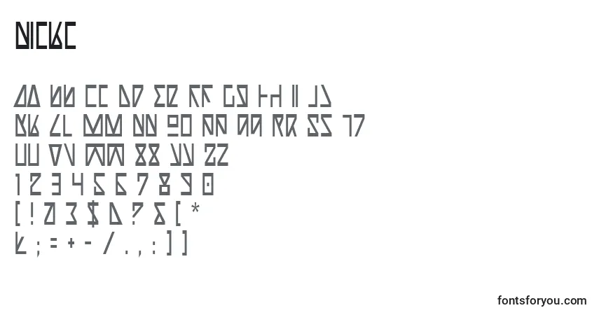 Nickcフォント–アルファベット、数字、特殊文字