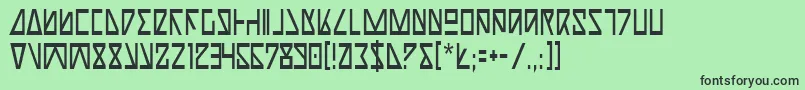 フォントNickc – 緑の背景に黒い文字