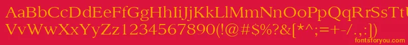 Sanford0103Demo Font – Orange Fonts on Red Background