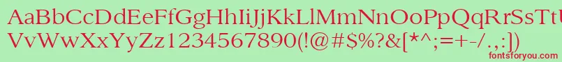 Шрифт Sanford0103Demo – красные шрифты на зелёном фоне