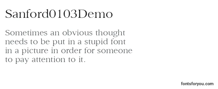 Review of the Sanford0103Demo Font