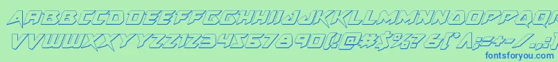 Skirmisher3Dital Font – Blue Fonts on Green Background