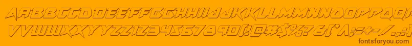 Skirmisher3Dital-Schriftart – Braune Schriften auf orangefarbenem Hintergrund