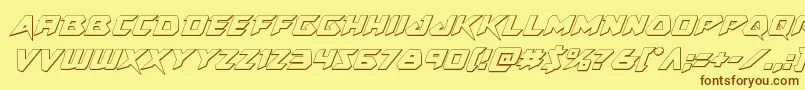 Skirmisher3Dital Font – Brown Fonts on Yellow Background