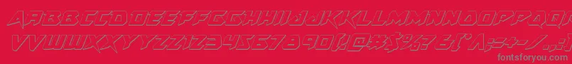 Skirmisher3Dital Font – Gray Fonts on Red Background