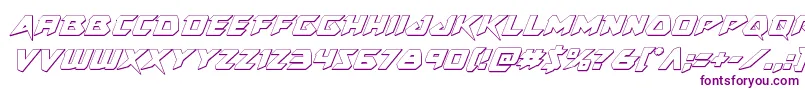 Skirmisher3Dital-Schriftart – Violette Schriften auf weißem Hintergrund