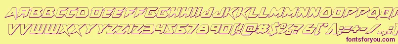 Skirmisher3Dital Font – Purple Fonts on Yellow Background