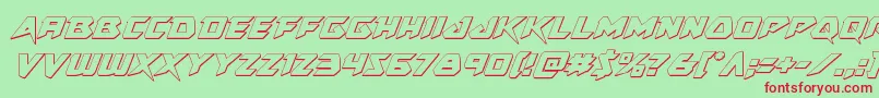 Skirmisher3Dital Font – Red Fonts on Green Background