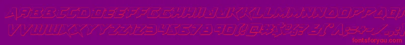 Skirmisher3Dital-Schriftart – Rote Schriften auf violettem Hintergrund