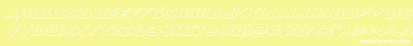 Skirmisher3Dital Font – White Fonts on Yellow Background