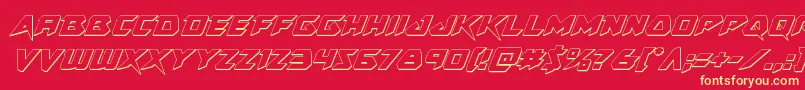 Skirmisher3Dital Font – Yellow Fonts on Red Background