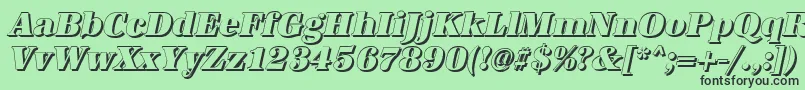 Fonte AntiquashCdHeavyItalic – fontes pretas em um fundo verde