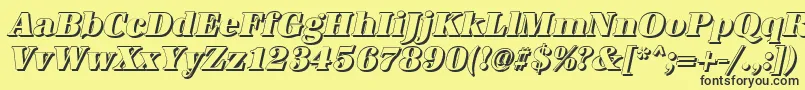 Шрифт AntiquashCdHeavyItalic – чёрные шрифты на жёлтом фоне