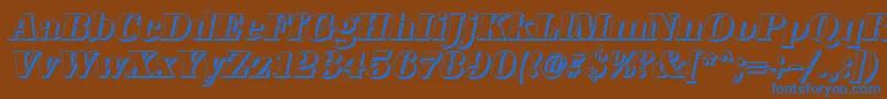 Czcionka AntiquashCdHeavyItalic – niebieskie czcionki na brązowym tle