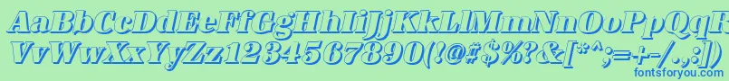 AntiquashCdHeavyItalic-fontti – siniset fontit vihreällä taustalla