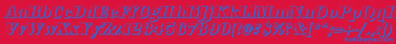 Czcionka AntiquashCdHeavyItalic – niebieskie czcionki na czerwonym tle