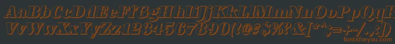 Czcionka AntiquashCdHeavyItalic – brązowe czcionki na czarnym tle