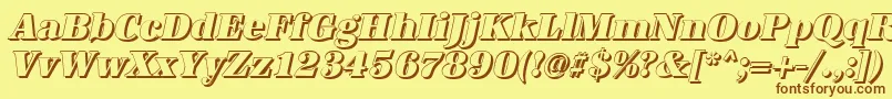 AntiquashCdHeavyItalic Font – Brown Fonts on Yellow Background