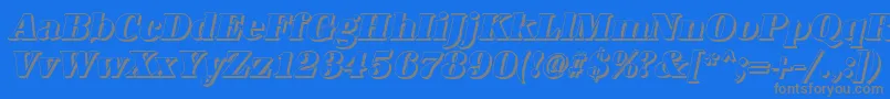 Fonte AntiquashCdHeavyItalic – fontes cinzas em um fundo azul