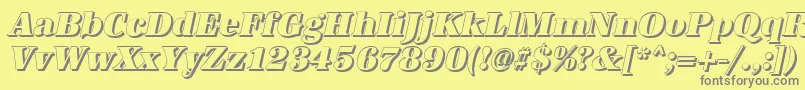 フォントAntiquashCdHeavyItalic – 黄色の背景に灰色の文字