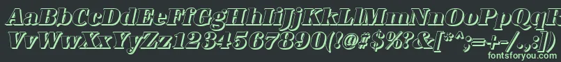 フォントAntiquashCdHeavyItalic – 黒い背景に緑の文字