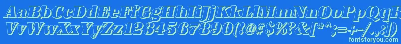 Шрифт AntiquashCdHeavyItalic – зелёные шрифты на синем фоне