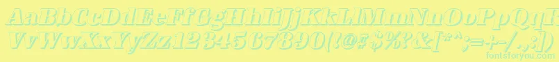 AntiquashCdHeavyItalic-Schriftart – Grüne Schriften auf gelbem Hintergrund