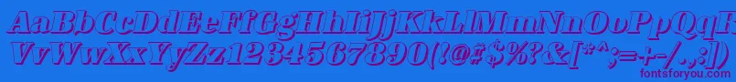 AntiquashCdHeavyItalic Font – Purple Fonts on Blue Background