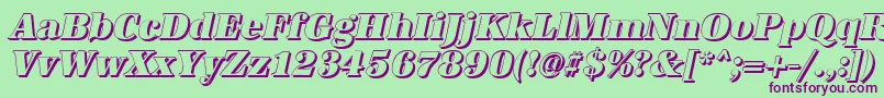 フォントAntiquashCdHeavyItalic – 緑の背景に紫のフォント