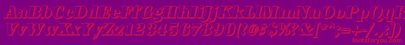 Fonte AntiquashCdHeavyItalic – fontes vermelhas em um fundo violeta