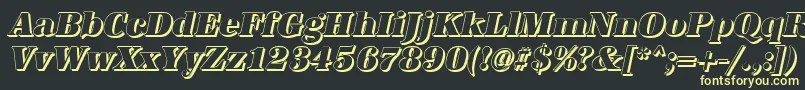 フォントAntiquashCdHeavyItalic – 黒い背景に黄色の文字