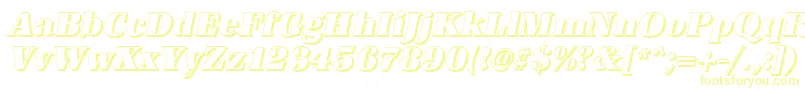 AntiquashCdHeavyItalic-fontti – keltaiset fontit valkoisella taustalla