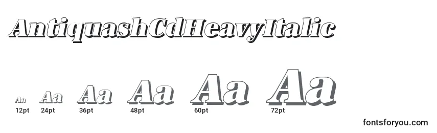 AntiquashCdHeavyItalic Font Sizes