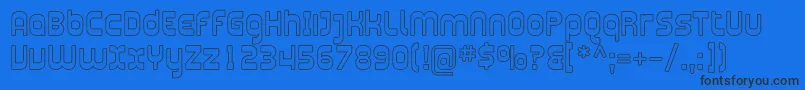 PlasmaticaOutline-Schriftart – Schwarze Schriften auf blauem Hintergrund