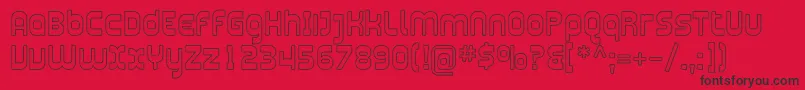 フォントPlasmaticaOutline – 赤い背景に黒い文字