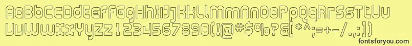 PlasmaticaOutline Font – Black Fonts on Yellow Background