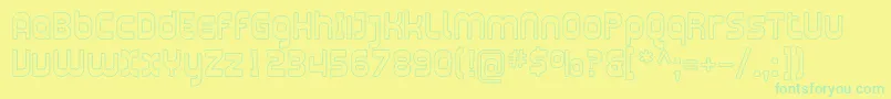 PlasmaticaOutline Font – Green Fonts on Yellow Background