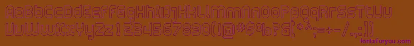 フォントPlasmaticaOutline – 紫色のフォント、茶色の背景