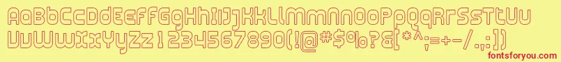 PlasmaticaOutline Font – Red Fonts on Yellow Background