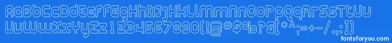 PlasmaticaOutline Font – White Fonts on Blue Background